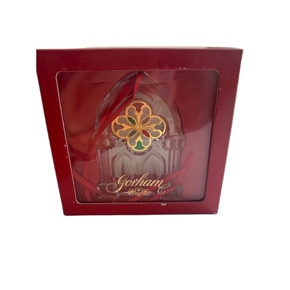 Gorham Crystal Spanish Cathedral Ornament Christmas Stained Glass Collectible - Picture 3 of 5